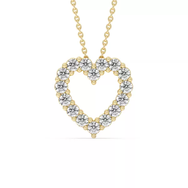 Heart Lab Diamond Vermeil Necklace (.75 ct. tw.)