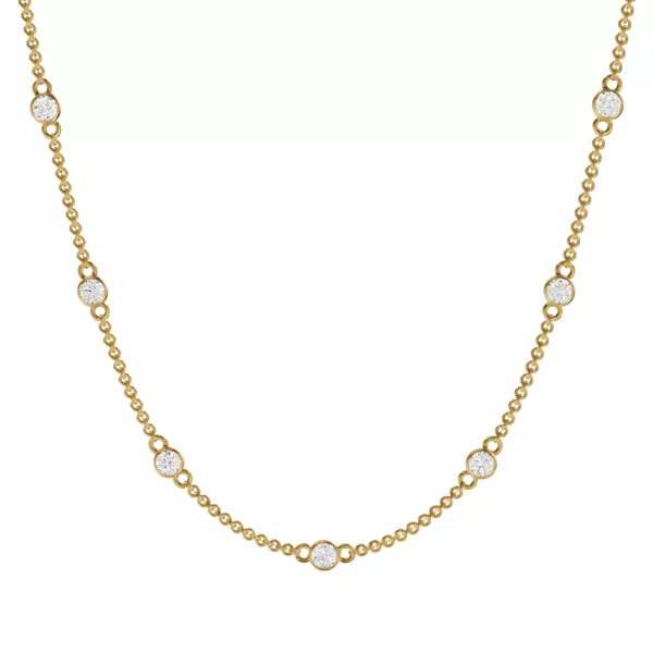 Bezel Lab Diamond Station Necklace (.50 ct. tw.)