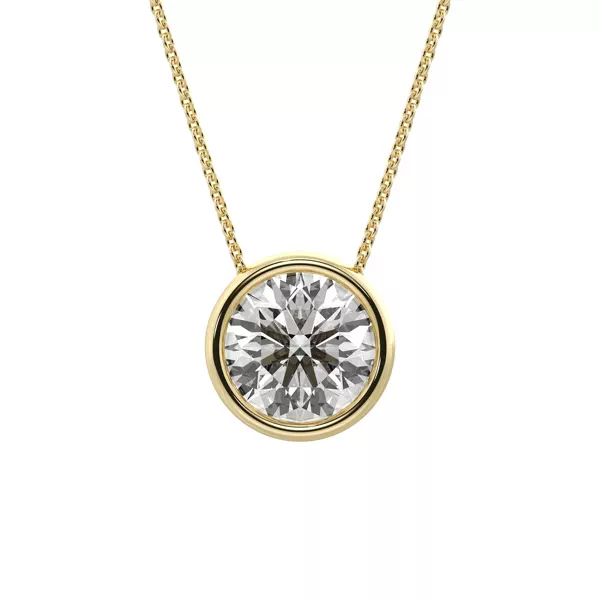 Bezel Solitaire Lab Diamond Silver Necklace (1.50 ct. tw.)