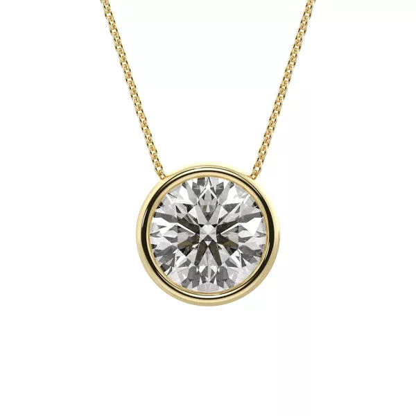 Bezel Solitaire Lab Diamond Silver Necklace (2.00 ct. tw.)