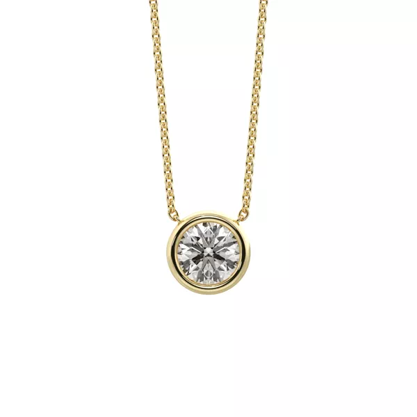 Bezel Solitaire Lab Diamond Silver Necklace (0.25 ct. tw.)