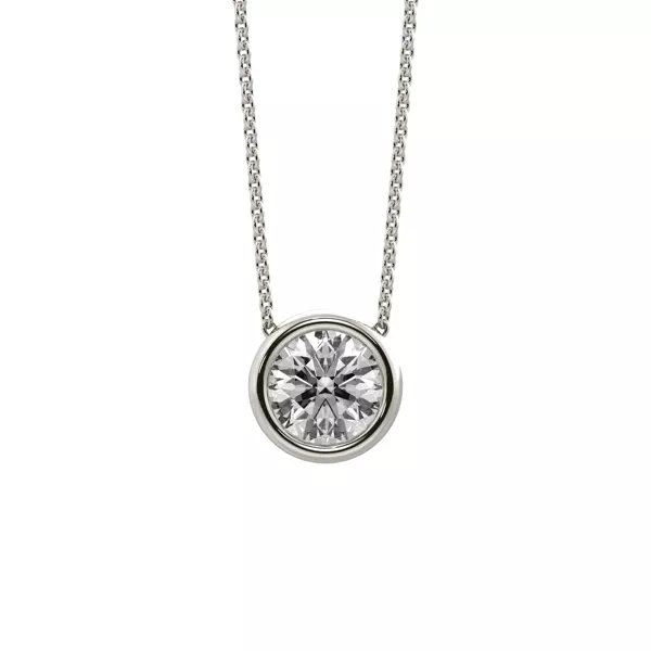 Bezel Solitaire Lab Diamond Silver Necklace (0.50 ct. tw.)