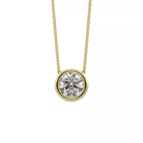Bezel Solitaire Lab Diamond Silver Necklace (0.50 ct. tw.)