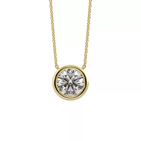 Bezel Solitaire Lab Diamond Silver Necklace (0.75 ct. tw.)