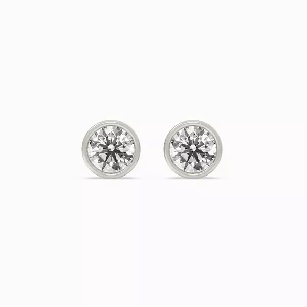 Bezel Lab Diamond Silver Earrings (2.00 ct. tw.)