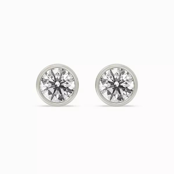 Bezel Lab Diamond Silver Earrings (3.00 ct. tw.)