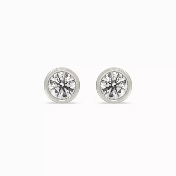 Bezel Lab Diamond Silver Earrings (.50 ct. tw.)
