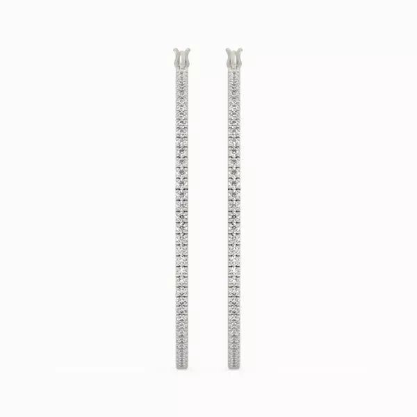 Pavé Lab Diamond Silver Hoops (1.00 ct. tw.)