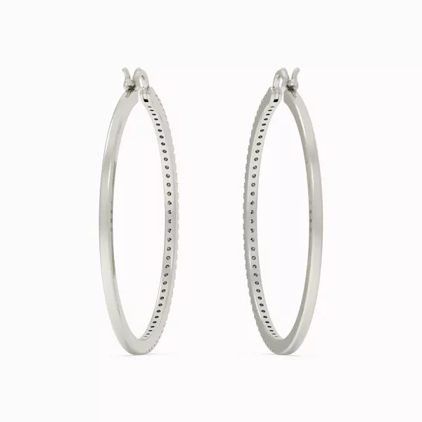 Pavé Lab Diamond Silver Hoops (.50 ct. tw.)