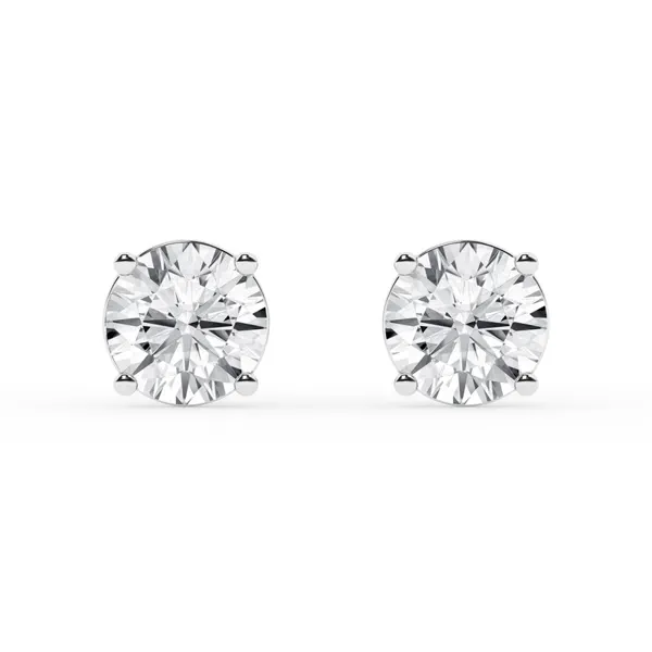 Round Lab Diamond Silver Stud Earrings (3 ct. tw.)