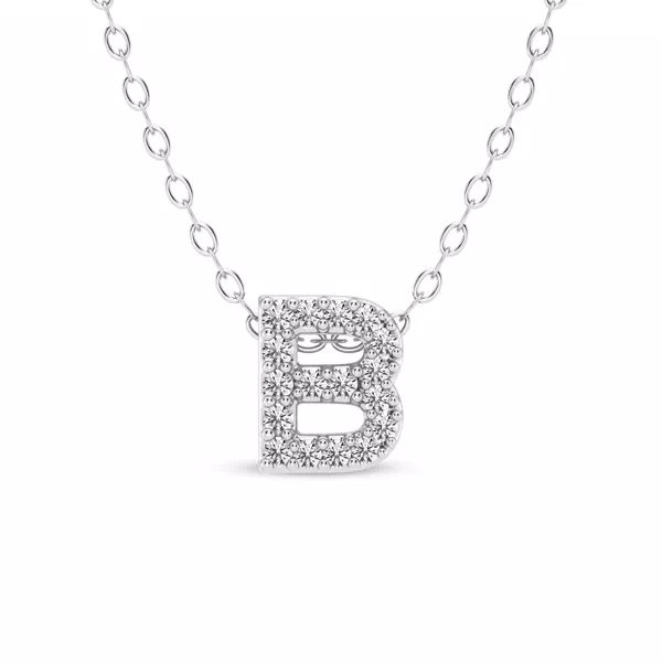 Petite Lab Diamond Initial Necklace – B
