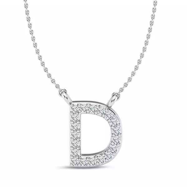 Lab Diamond Initial Necklace – D