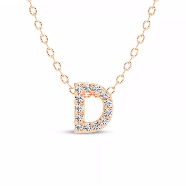 Petite Lab Diamond Initial Necklace – D