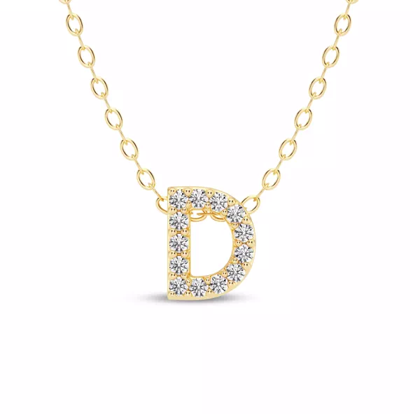 Petite Lab Diamond Initial Necklace – D