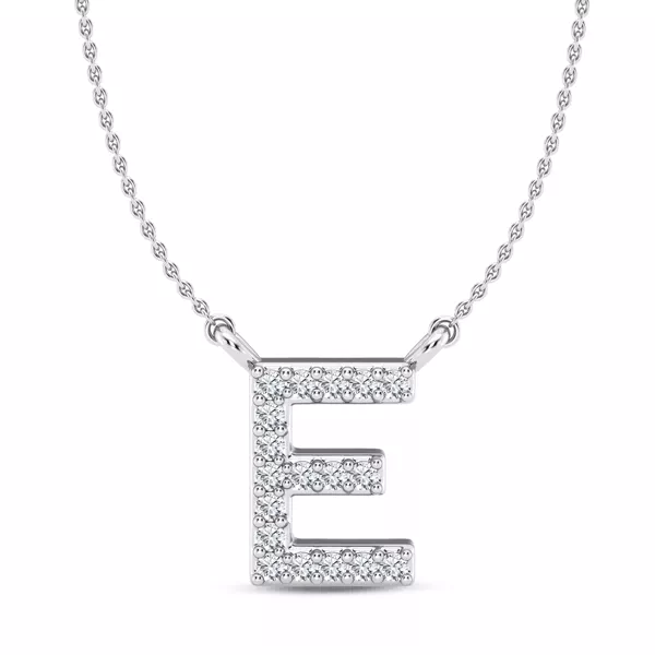 Lab Diamond Initial Necklace – E