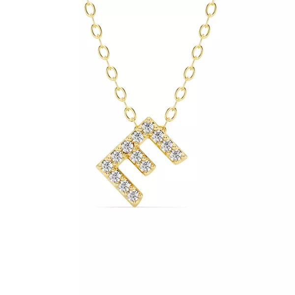 Petite Lab Diamond Initial Necklace – E