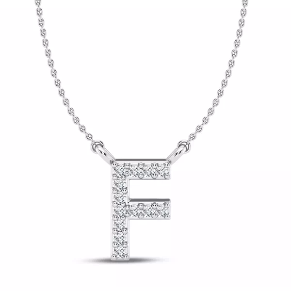 Lab Diamond Initial Necklace – F
