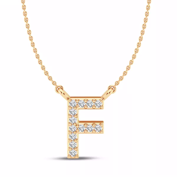 Lab Diamond Initial Necklace – F