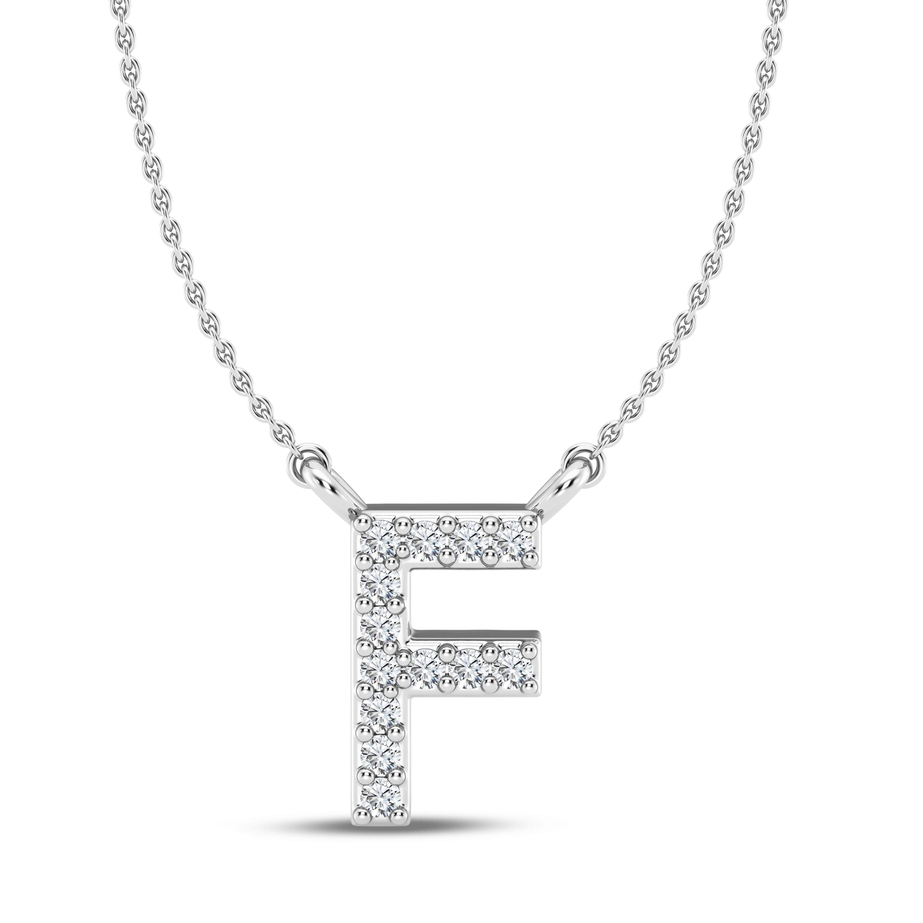 Lab Diamond Initial Necklace – F