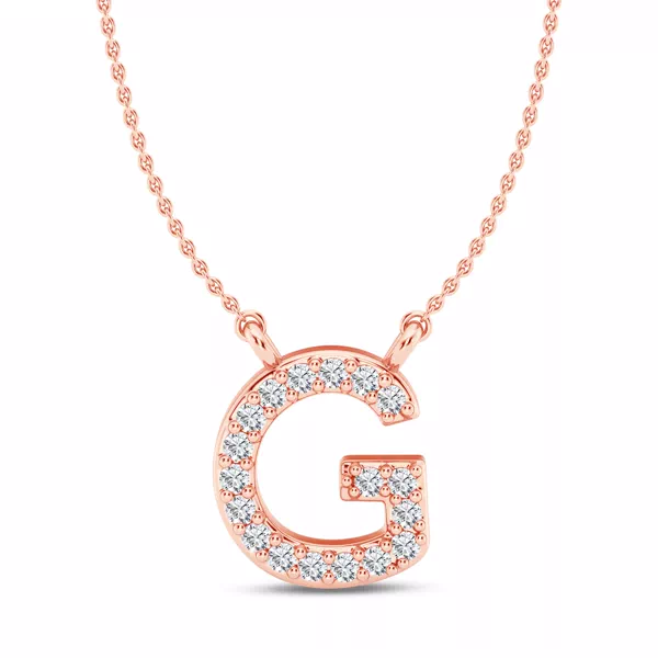 Lab Diamond Initial Necklace – G