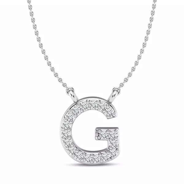 Lab Diamond Initial Necklace – G
