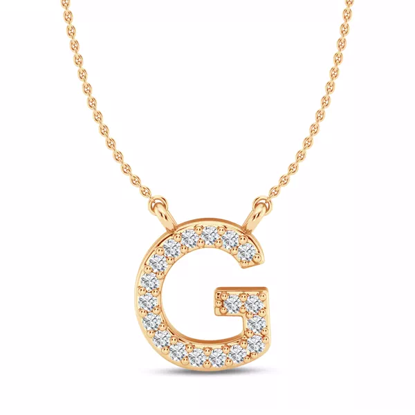 Lab Diamond Initial Necklace – G