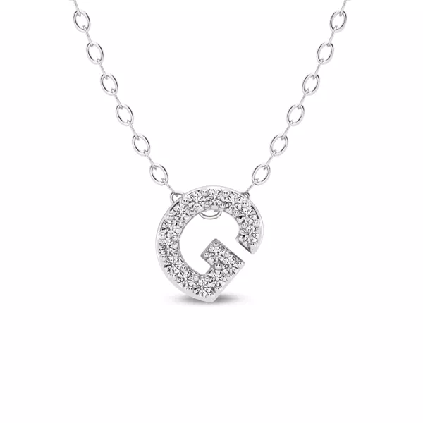 Petite Lab Diamond Initial Necklace – G