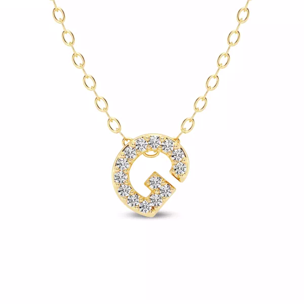Petite Lab Diamond Initial Necklace – G