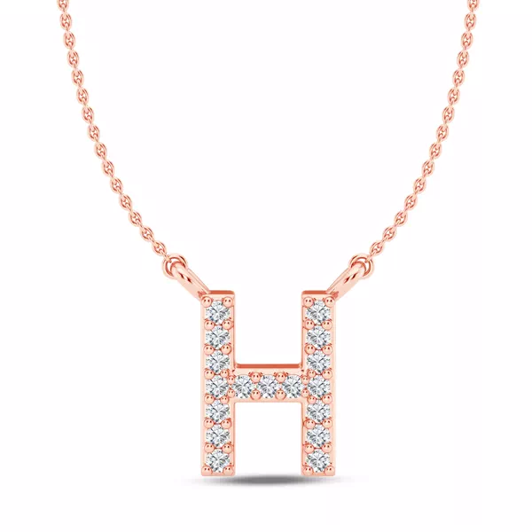 Lab Diamond Initial Necklace – H