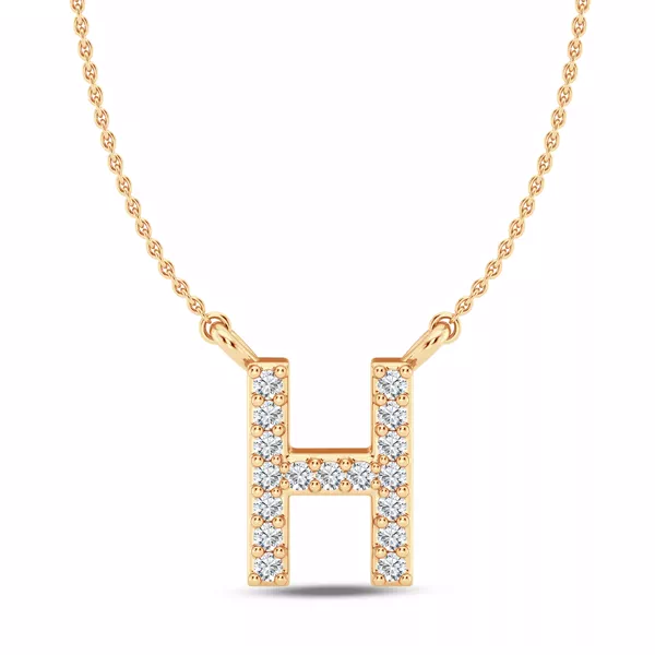 Lab Diamond Initial Necklace – H