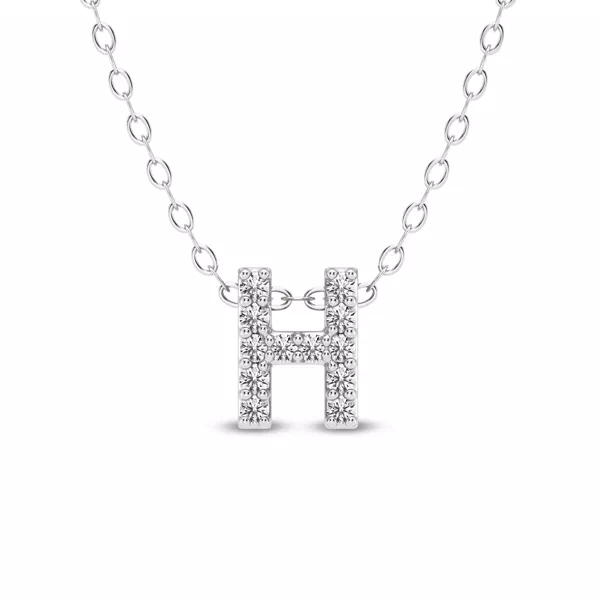 Petite Lab Diamond Initial Necklace – H