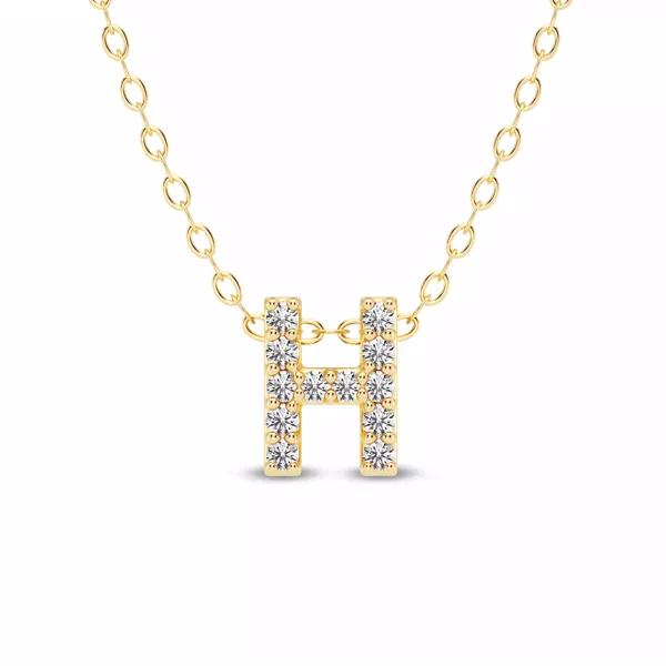 Petite Lab Diamond Initial Necklace – H