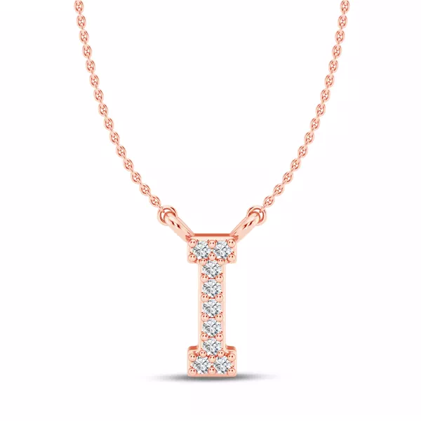 Lab Diamond Initial Necklace – I