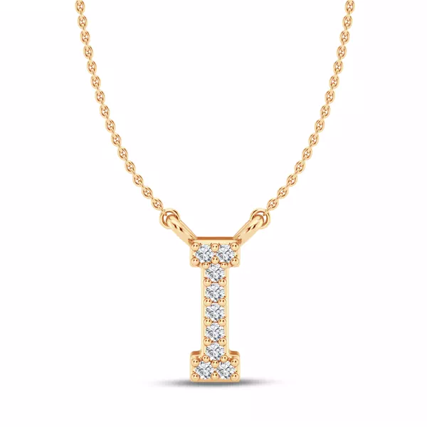 Lab Diamond Initial Necklace – I