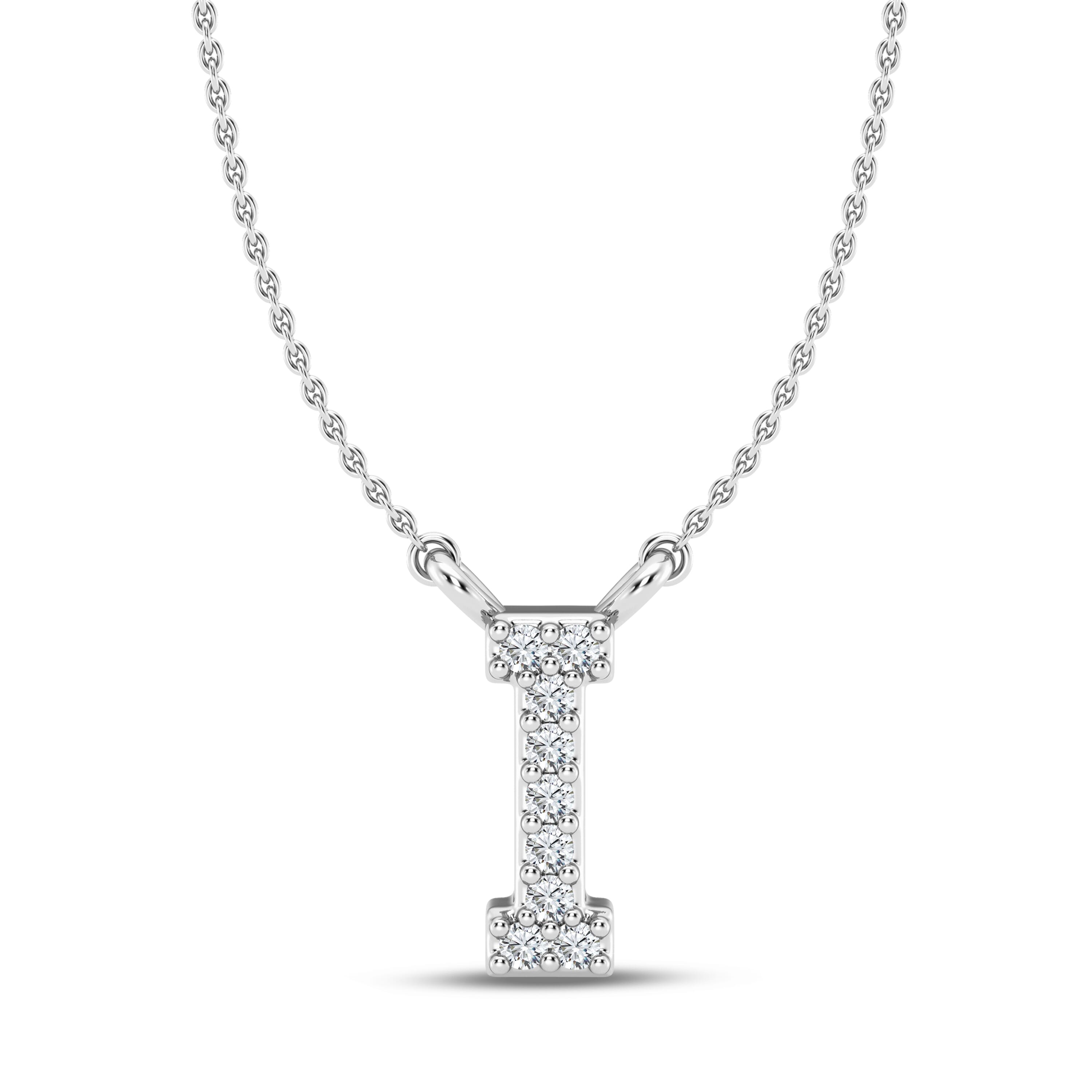 Lab Diamond Initial Necklace – I