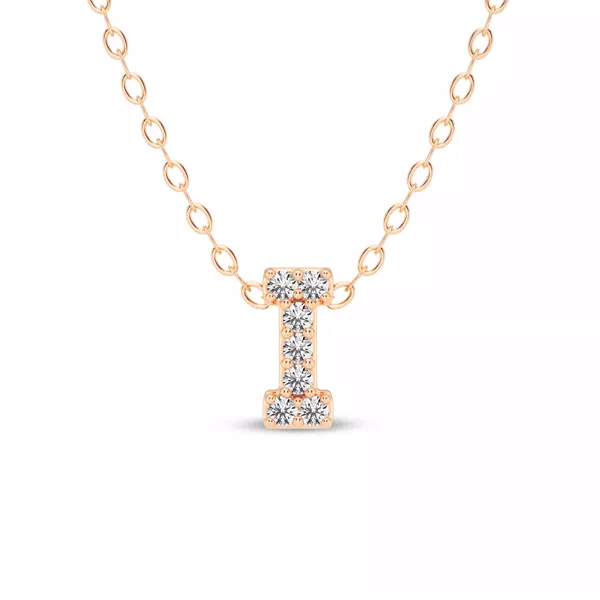 Petite Lab Diamond Initial Necklace – I