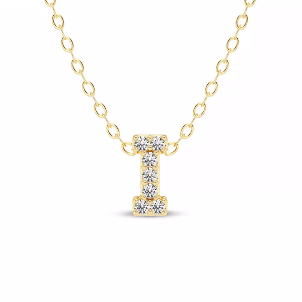 Petite Lab Diamond Initial Necklace – I