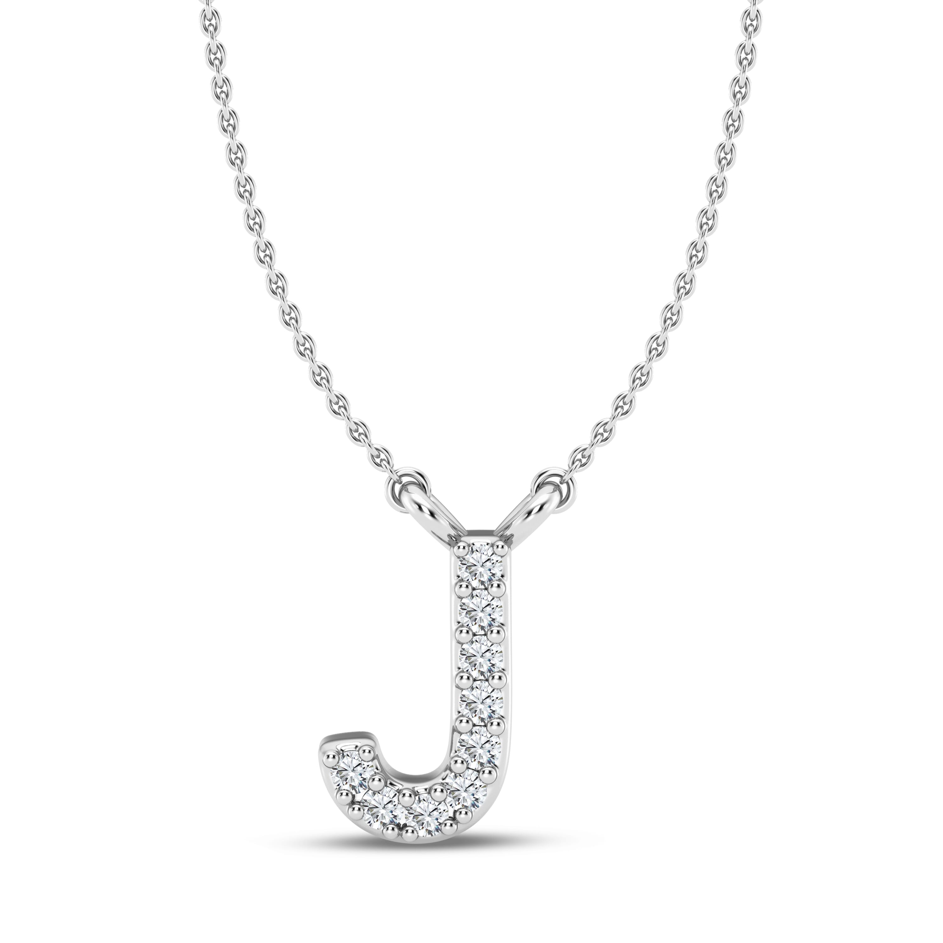 Lab Diamond Initial Necklace – J