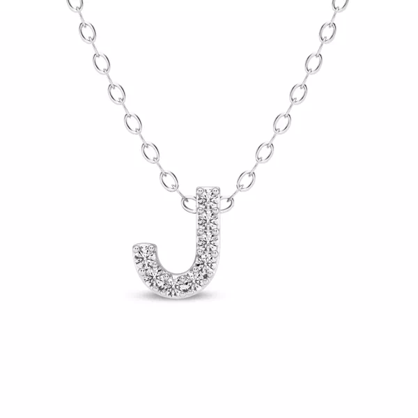 Petite Lab Diamond Initial Necklace – J