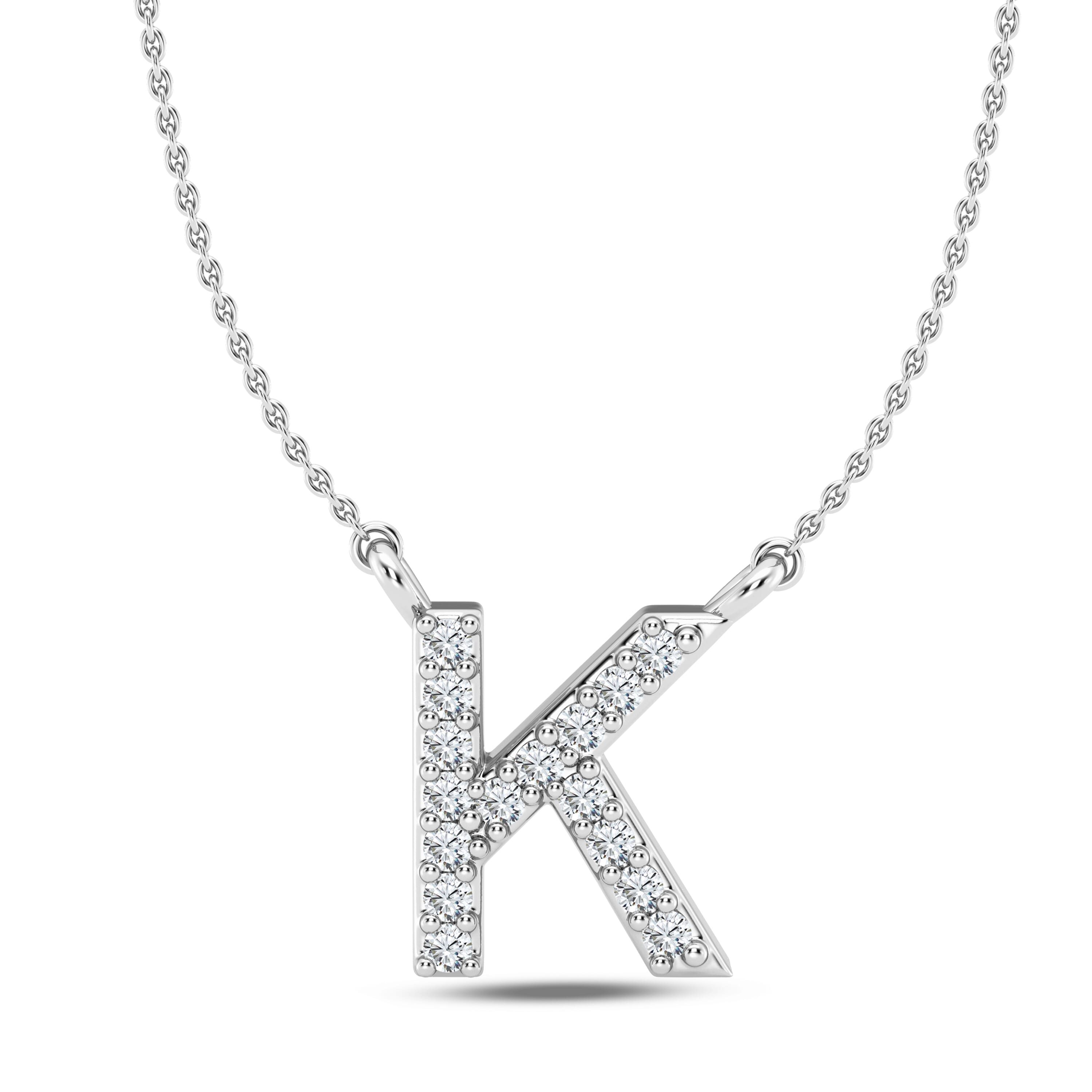 Lab Diamond Initial Necklace – K