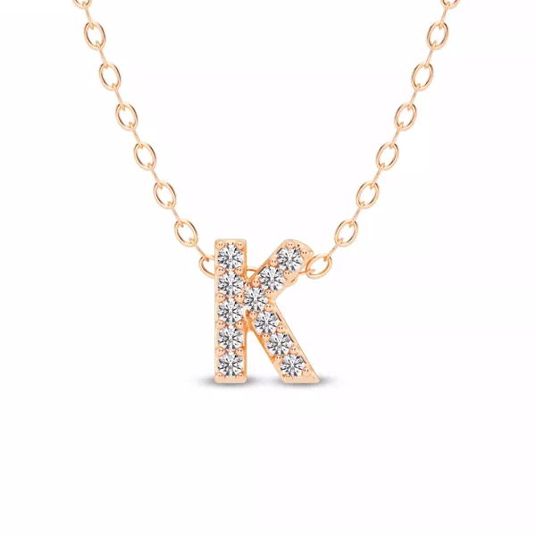 Petite Lab Diamond Initial Necklace – K