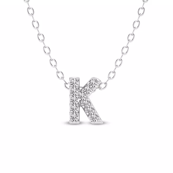 Petite Lab Diamond Initial Necklace – K