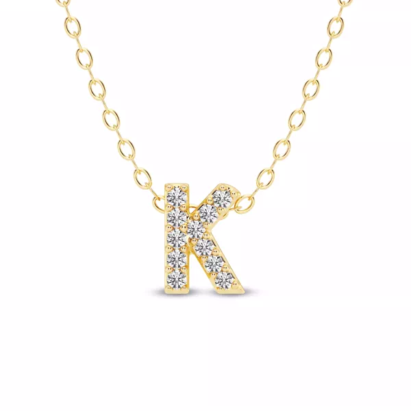 Petite Lab Diamond Initial Necklace – K
