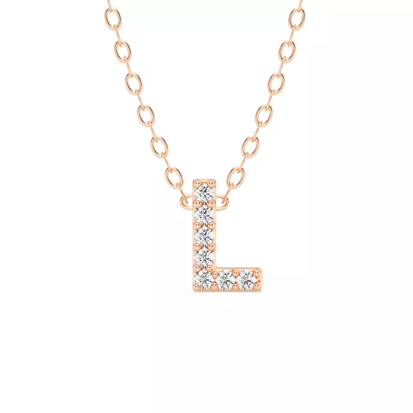 Petite Lab Diamond Initial Necklace – L