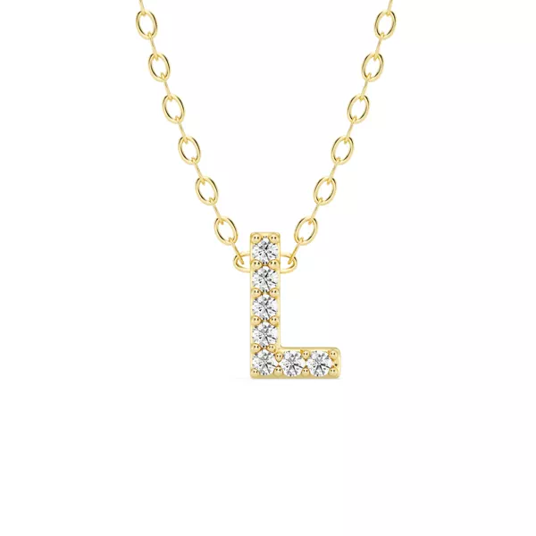 Petite Lab Diamond Initial Necklace – L