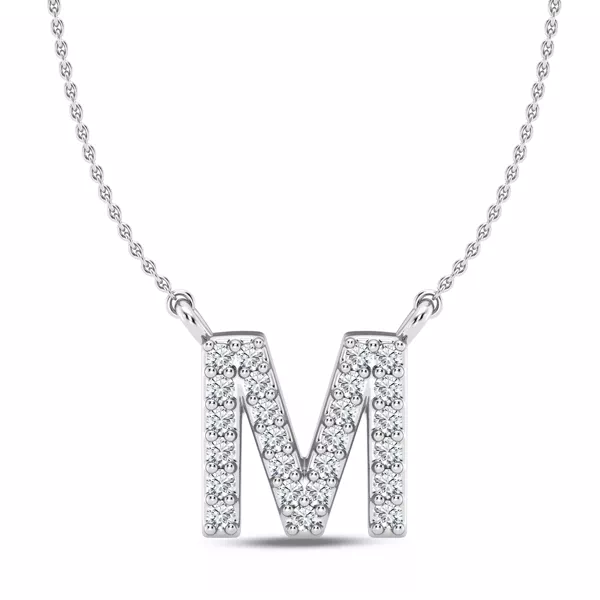 Lab Diamond Initial Necklace – M