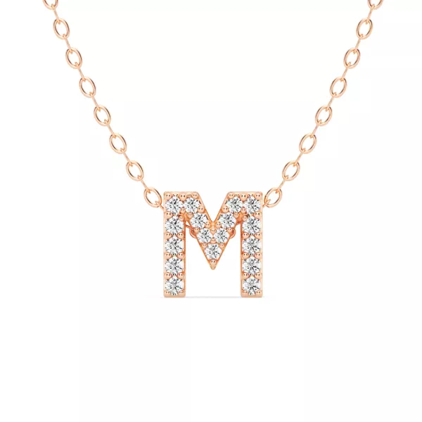 Petite Lab Diamond Initial Necklace – M