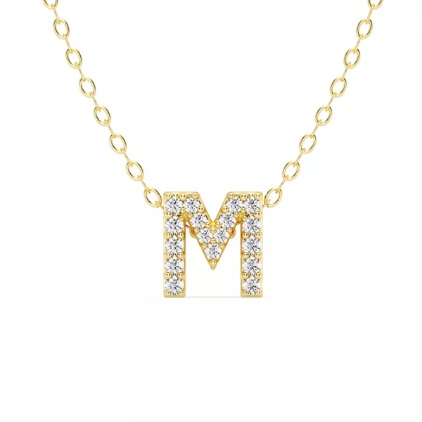 Petite Lab Diamond Initial Necklace – M