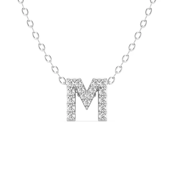 Petite Lab Diamond Initial Necklace – M