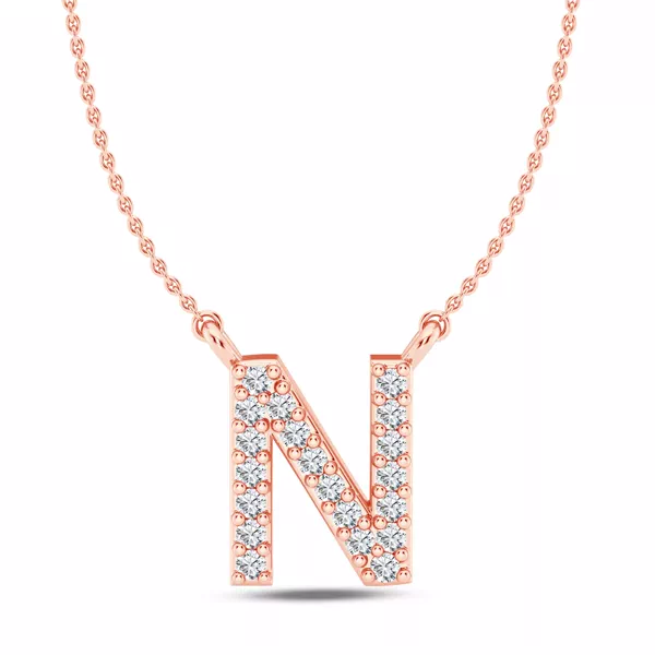 Lab Diamond Initial Necklace – N